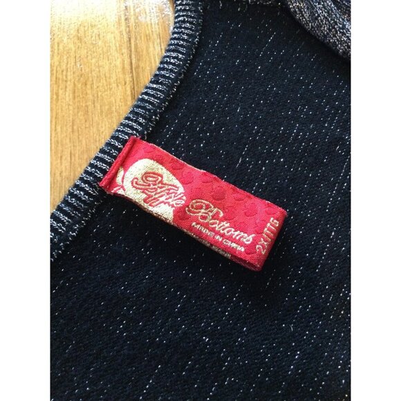 Apple Bottoms Metallic Knit Striped Dress V-Neck Empire Waist - Picture 3 of 9